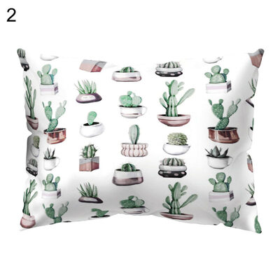 

Multicolor Eucalyptus Leaf Cactus Peony Pillow Case Cushion Cover Home Decor