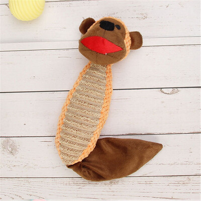 

Gobestart Pet Cartoon Animals Plush Cloth Toy Squeaker Sound Plush Chew Dog ​​Cat Toys