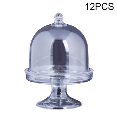 

12PcsSet Transparent Cake Stand Wedding Party Candy Dessert Display Box Tray