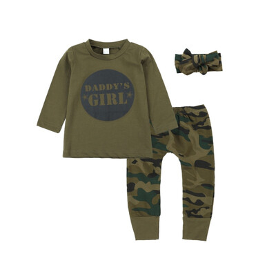 

Spring Autumn Casual Baby Camouflage Long Sleeve Top And Trousers Kids Two-piece Outfit Set