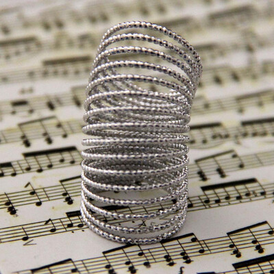 

New Vintage BlackGold\Silver Long Spring Finger Ring Engagement Wedding Birthday Gift Jewelry