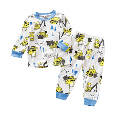 

Baby Kids Boys Cartoon Print Pajamas Outfits Set Long Sleeve Blouse TopsPants Sleepwear