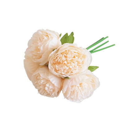 

European Artificial Flower Hand Tied Five Heads Peony Simulation Silk Flowers Home Decoration Fake Flower Wedding Ornaments