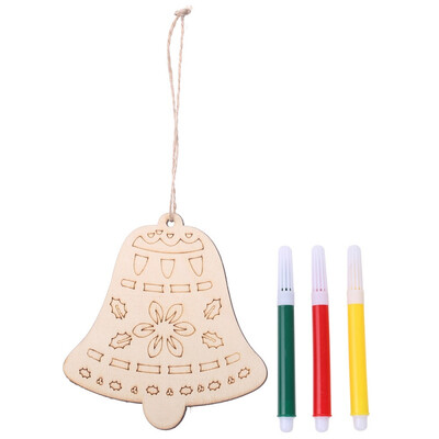 

Unfinished Wood Slices Christmas Hanging Pendants Paintable Blank Xmas Tree Ornaments DIY Art Crafts Festive Decoration With Pen