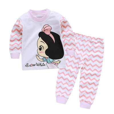 

Baby Boy Girl Clothes Set Autumn Spring Long Sleeve Cartoon Animal Tops Blouse Striped Trousers Long Pants 2pcsOutfits