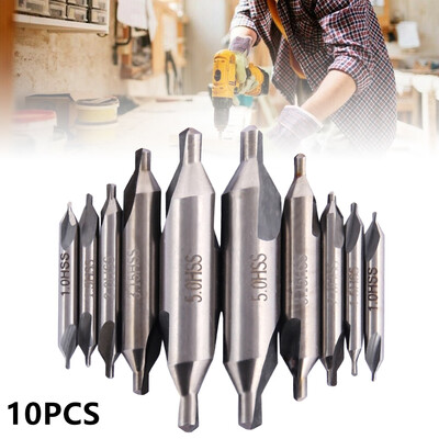 

10pcs 60 Degree Combined Countersink Center Drills Bits 11523155mm High Speed Steel for Power Tools