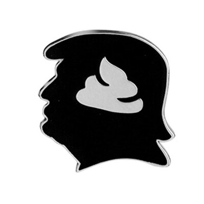 

Donald Trump President Stool Head Portrait Silhouette Badge Button Pin Brooch