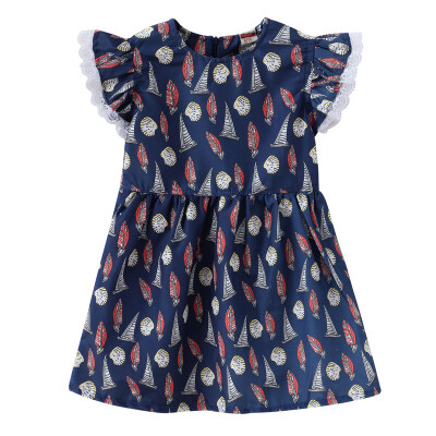 

Cotton Baby Girls Dress 2019 Summer Cute Cartoon Floral Style Children Kids Clothing Ruffles Print Boutique Dresses for 2-6 Year