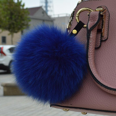 

Faux Fox Fur Keychain Fashion Car Keychain 12-15cm Lovely Soft Hairball Key Charm Pendant Multi-color Optional