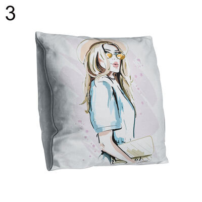 

Double-sided Printing Fashion Girl Pillow Case Cushion Cover Sofa Bed Car Decor