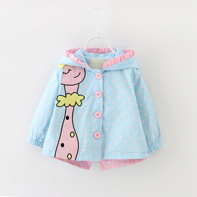 

Baby Girl Warm Autumn Coat Jackets Toddler Girl Cute Cartoon Giraffe Printed Outerwear Clothes