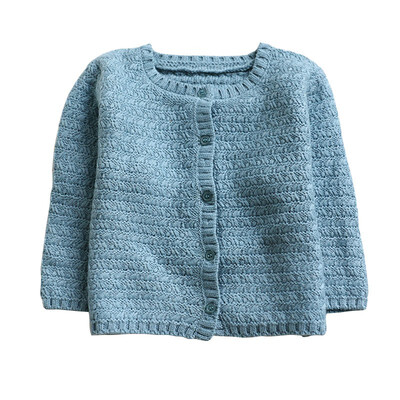 

2017 Autumn Baby Boys Girls Knitted Round Neck Button Leisure Jacket Coat Baby Cotton Wool Warm Coat Jacket