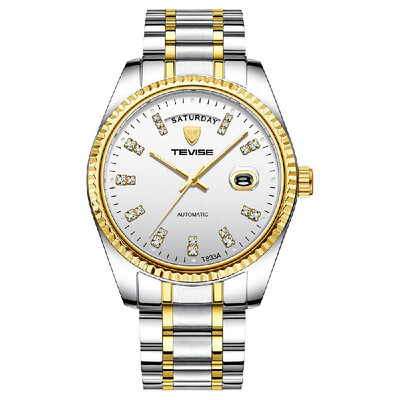 

TEVISE T833A Business Men Automatic Mechanical Watch Time Calendar Display Fashion Casual Stainless Steel Strap 3ATM Waterproof Lu