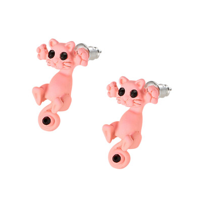 

Small Vivid Cat Unique Animal Ear Stud Alloy Portable Cartoon Kitten Earrings for Women Girl