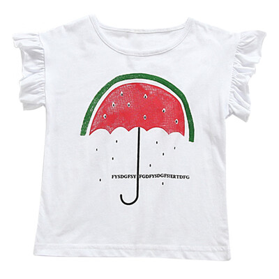 

Girls Cotton Summer Tops Children T shirts Baby Clothes Umbrella Print Tees Girl T-shirt Kids Tee Shirt Tops