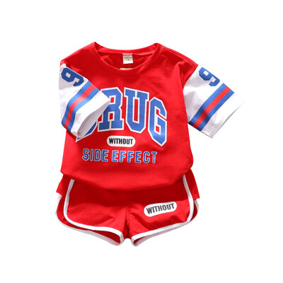 

Summer Baby Boys Girls Short Sleeve Letter Print Tops Blouse T-shirtShorts Children Casual Sports Outfits Sets Kid Girl Clothes