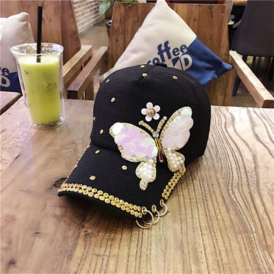 

Hat female Korean wave Cap Street hip hop Hat Spring&Autumn season new sequins fashion ins leisure baseball cap