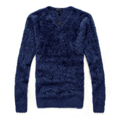 

Men Autumn Winter Fluffy Plush Tops Blouse T-shirt Long Sleeve Pullover Jumper