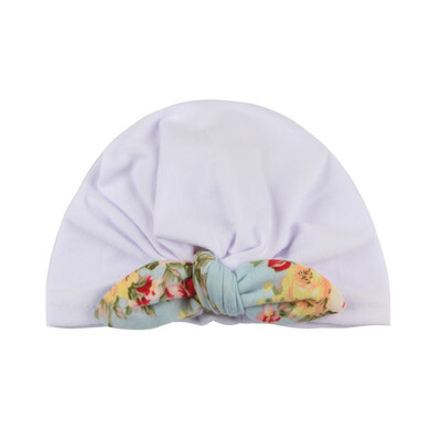 

Print Flowers Baby Girl Hat with Bow Candy Color Baby Turban Cap for Girls Elastic Infant Accessories Newborn photography props