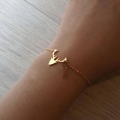 

New Elk Reindeer Bracelet Eco Electroplating Gold Silver Antler Bracelet - Bracelet Silver Jewelry Gifts Chains Bracelet