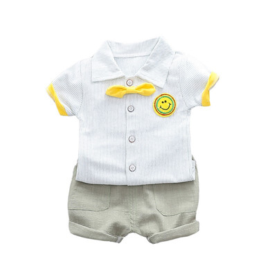 

Toddler Boy Clothes Summer Shirt With Bow Short Sleeve Blouse ShirtShorts Children Casual Outfits Sets