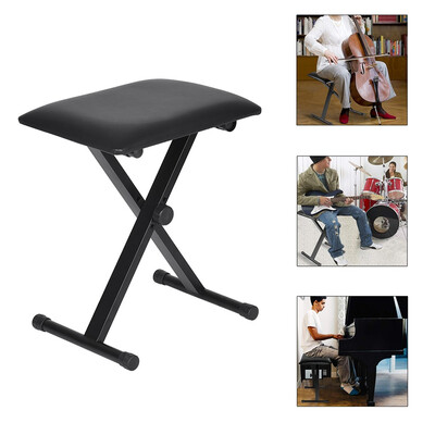 

Gobestart Piano Bench Keyboard Bench Height Adjustable Foldable X-Style Padded Stool Chair