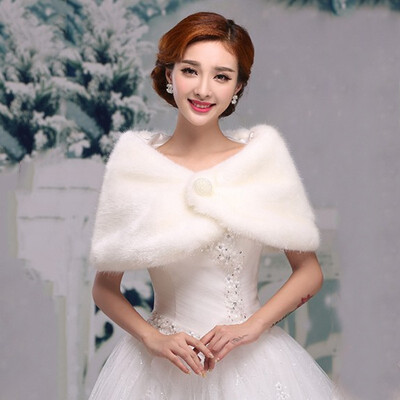 

Red And White New Faux Fur Shawl Wedding Shawl Autumn And Winter Dress Cheongsam Bridesmaid Wedding Bride Shawl