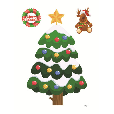 

Christmas Gift Merry Christmas 3D Bubble Sticker Cartoon Santa Claus Bell Puffy Stickers New Year Xmas Sticky Decor For Kid