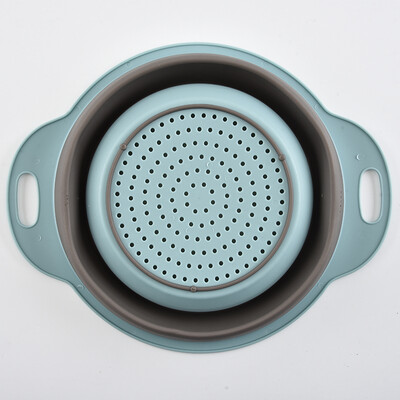 

Convenient Folding Drain Basket Round Water Filter Basket Telescopic Folding Fruit Washing Basket