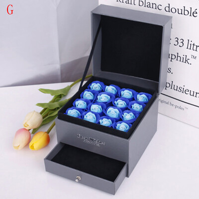 

Gobestart Soap Rose Flower Jewelry Storage Gifts Box Valentines Mothers Day Gift 16PcsBox