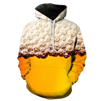 

Toponeto Mens Beer Festival New Style 3D Printing Long Sleeve Hoodies Sweatershirt Tops