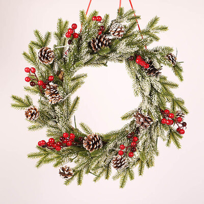 

Tailored Christmas Wreaths Pine Cones Colored Balls ChristmasParty Decor Garlands Door