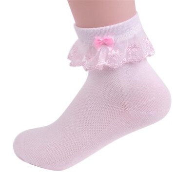 

Thin Summer Baby Girls Kids Toddler White Pink Cotton Princess Socks Childrens Ankle Short Sock Breathable