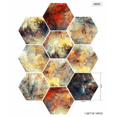

10pcs Lot Waterproof Hexagon Stickers Diy Self Adhesive Tile Art Wall Decal Sticker Kitchen Bathroom Anti-slip Floor Stickers
