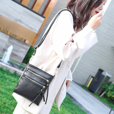 

Tailored Fashion Women Solid Color Zipper HnadBag Phone Bag shoulder Bag Messenger Bag