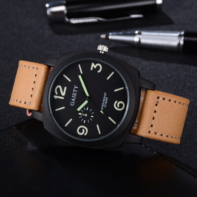 

〖Follure〗Men Fashion Color Strap Digital Dial Leather Band Quartz Analog Wrist Watches
