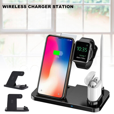

Qi Wireless 4-in-1 Fast Charger Charging Station for Apple Watch Airpods iPhone