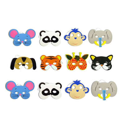 

12PCSet Funny EVA Children Animal Mask Kids Woodland Farm Dress Prop Costume Zoo Jungle Birthday Party Decoration