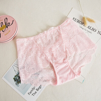 

Sexy Lace Mid Waist Pant Gauze Underwear Lace Perspective Women Sexy Lingerie Women Lace Pants Exposed Female Panties Briefs
