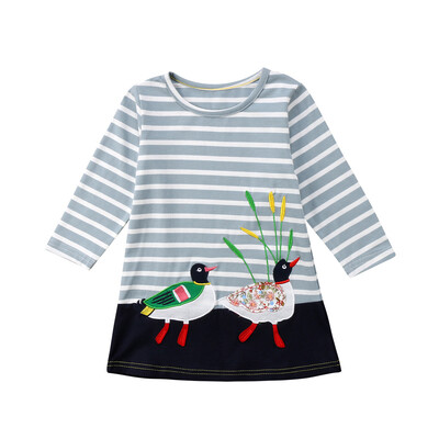 

Toddler Baby Girls Kids Long Sleeve Clothes Long Sleeve Party Bird Tops T-Shirt Dress
