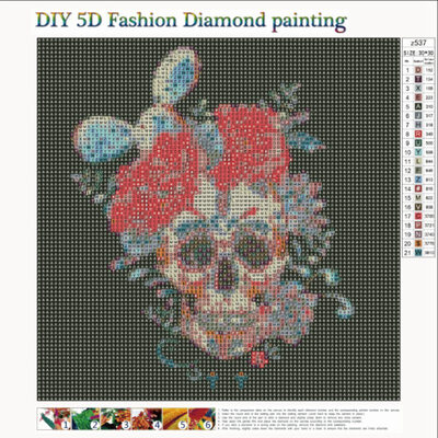 

5D Diamond Painting Flowers Skull DIY Full Drill Paint With Diamonds Cross Stitch Kits Embroidery Art Crafts Home Decor