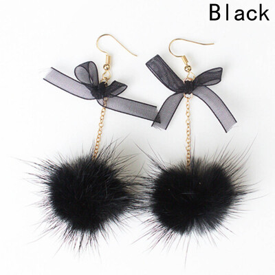 

2 Fashionable New Style Earrings Hairpin Sweet Bow Long Earrings Dangle Jewelry