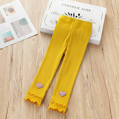 

Kids Leggings Autumn Girls Leggings Children Cute Stretchy Warm Heart-shaped print Trousers Bottoms Candy Girls Pants 25