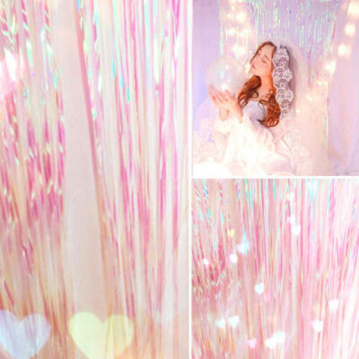 

Shimmer Iridescent Foil Fringe Curtain Party Decoration Mermaid Unicorn Backdrop