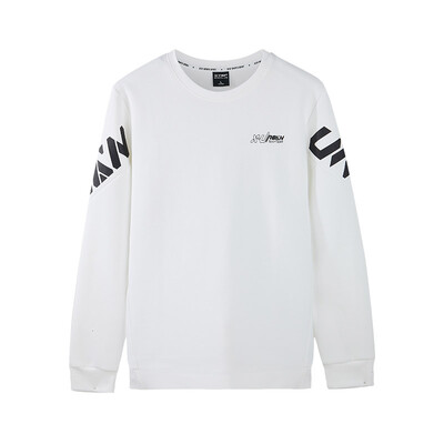 

Xtep sports casual sweater men 2018 autumn new fashion trend loose comfortable round neck sweater male 882429059402 white