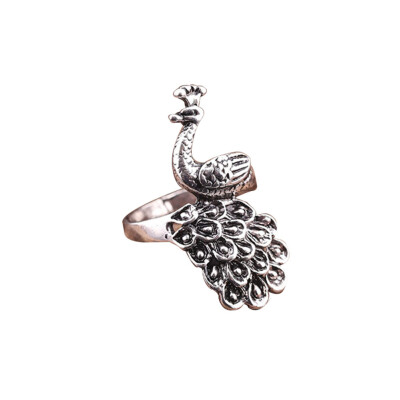 

Titanium Steel Jewelry Exquisite Personality Peacock Wear Peony Accessories Female Rings