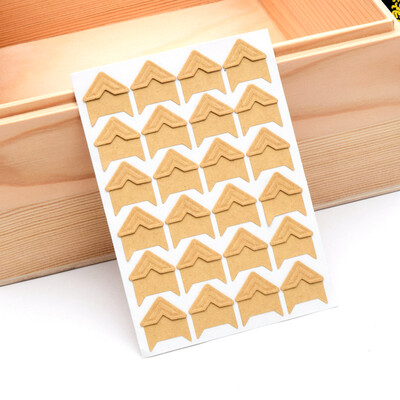 

5 sheet of 120pcs DIY album corner sticker Kraft paper stickers scrapbooking protect photo sticker albums frame decoration