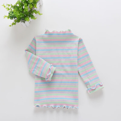 

Autumn Baby Girl Long Sleeve T-Shirts Kids Stripe Printed Tops Tees Casual Blouse