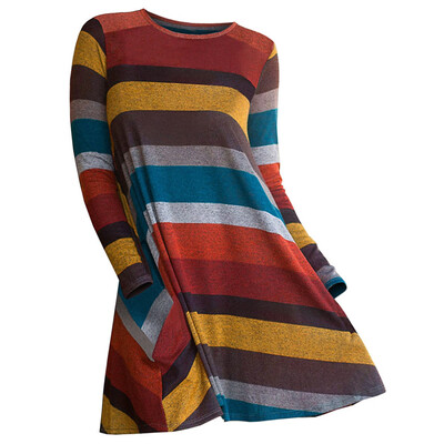 

Plus Size Color Blocking Striped Knitwear