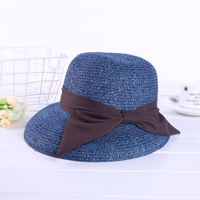 

Summer new ladies sun shade big bow bow hat big along the hat beach sun hat wholesale